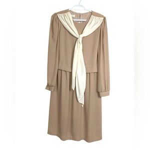 Eaton Vintage Dress, lightweight, tan & white